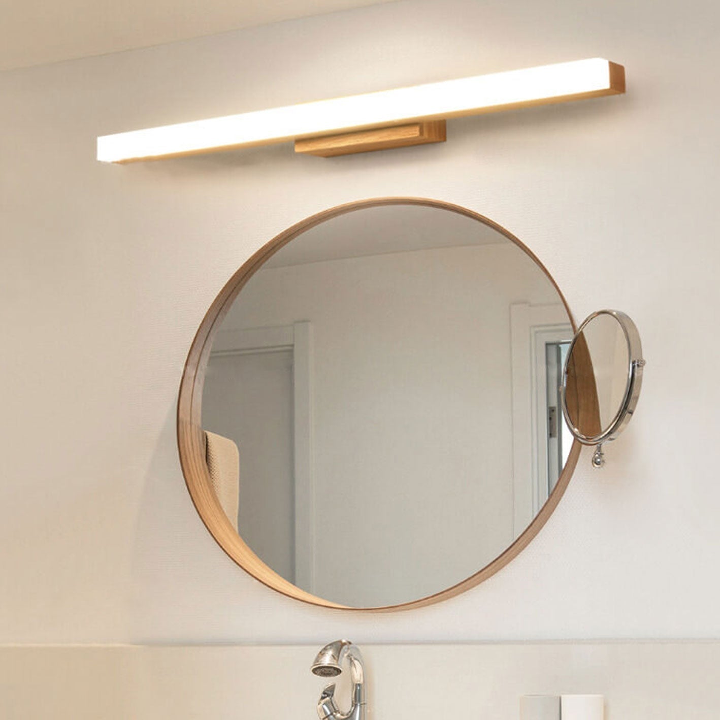 Modern Wood Wall Sconce With Acrylic Glow — Greenwich Home & Living