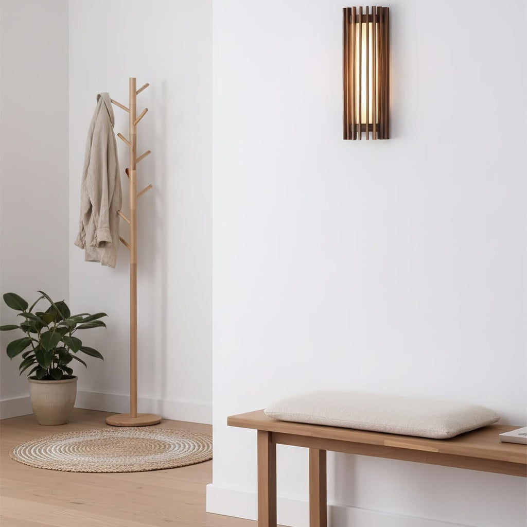 Contemporary Acrylic and Wood Wall Light With Tri-Color Lighting — Greenwich Home & Living