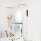 Modern Silk and Walnut Wood Wall Light for Bedroom and Living Room — Greenwich Home & Living
