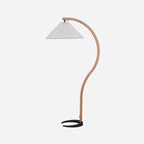 Scandinavian Wood Floor Lamp With Fabric Shade for Living Room in White — Greenwich Home & Living
