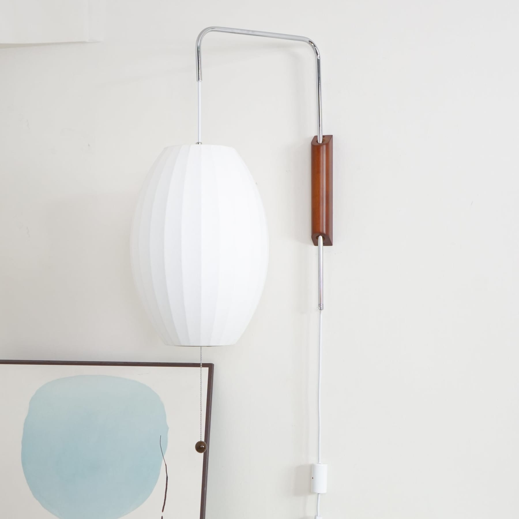Modern Silk and Walnut Wood Wall Light for Bedroom and Living Room — Greenwich Home & Living