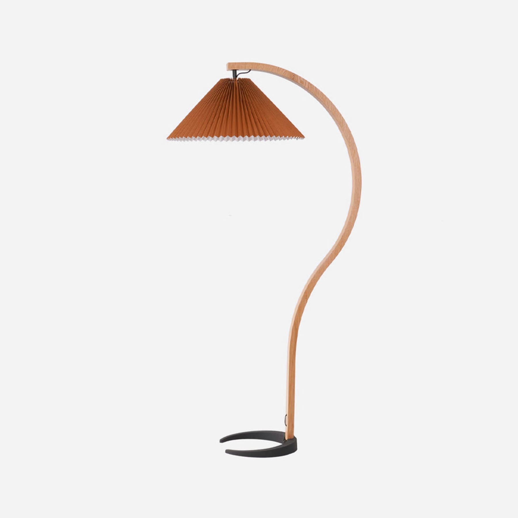 Scandinavian Wood Floor Lamp With Fabric Shade for Living Room in Yellow — Greenwich Home & Living