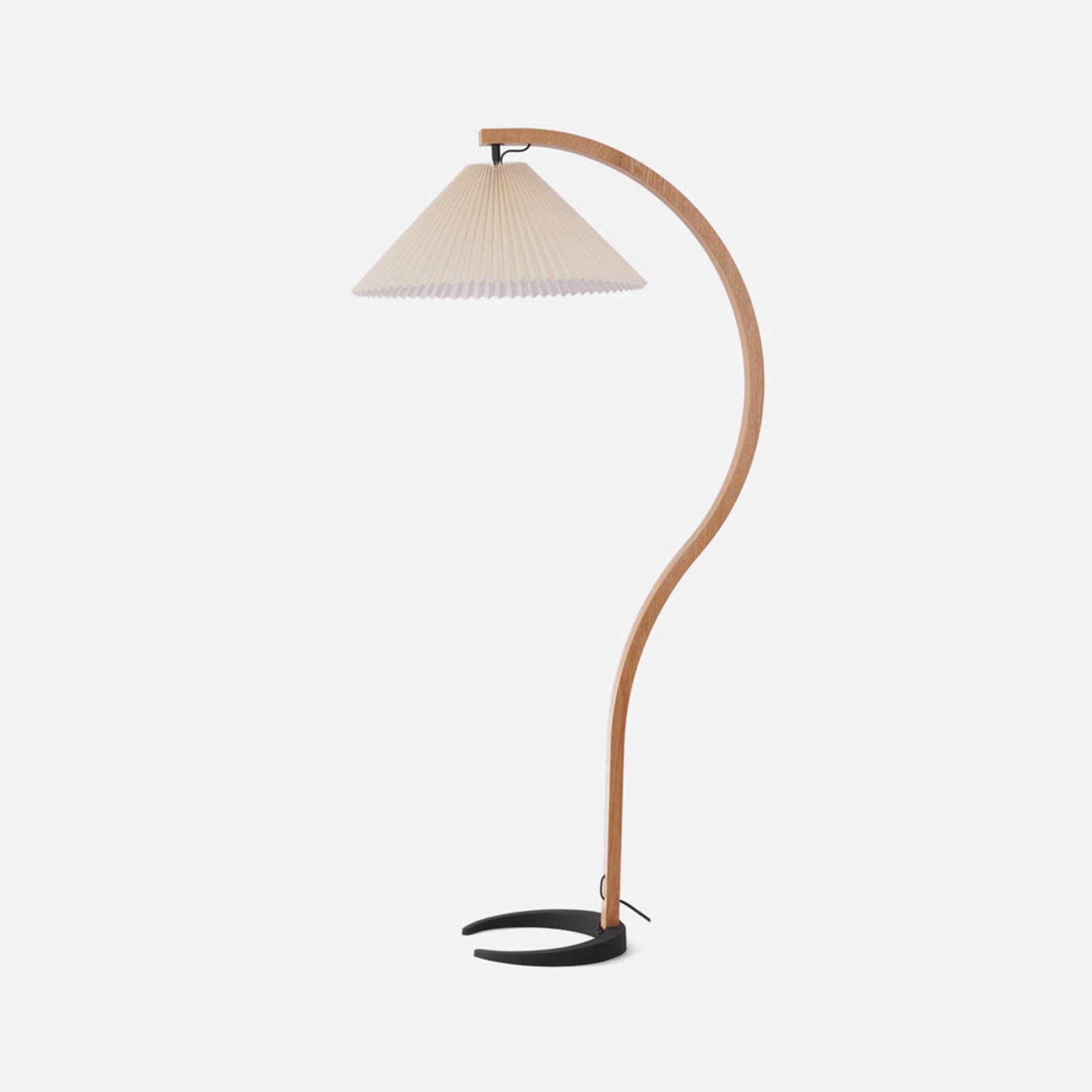 Scandinavian Wood Floor Lamp With Fabric Shade for Living Room in Khaki — Greenwich Home & Living
