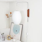 Modern Silk and Walnut Wood Wall Light for Bedroom and Living Room — Greenwich Home & Living