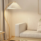 Scandinavian Wood Floor Lamp With Fabric Shade for Living Room — Greenwich Home & Living