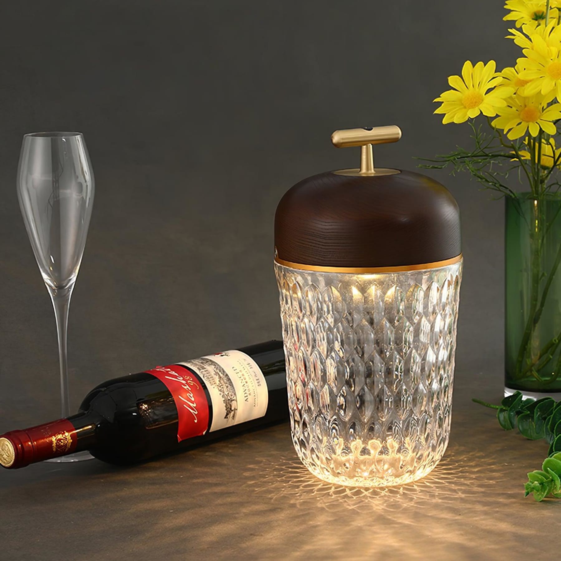 Contemporary Glass Table Lamp With Adjustable Color Temperature — Greenwich Home & Living