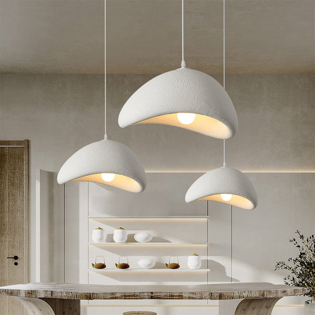 Minimalist Resin Pendant Light With Selectable Light Colors for Living Room — Greenwich Home & Living