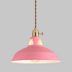 Industrial Metal Pendant Light With Warm Glow for Kitchen and Dining Room in Pink — Greenwich Home & Living