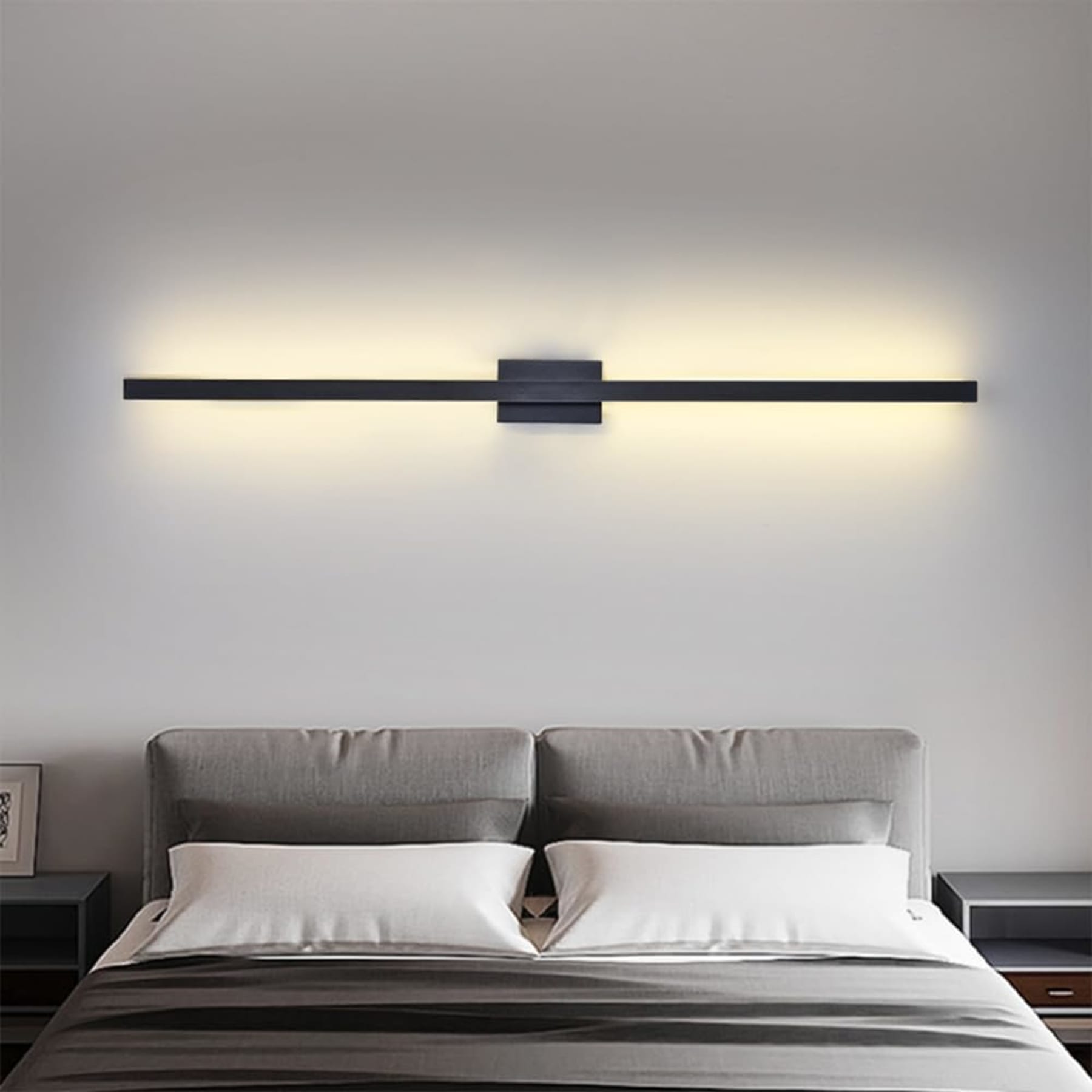 Minimalist Iron Linear Wall Light With Integrated LED for Living Room — Greenwich Home & Living