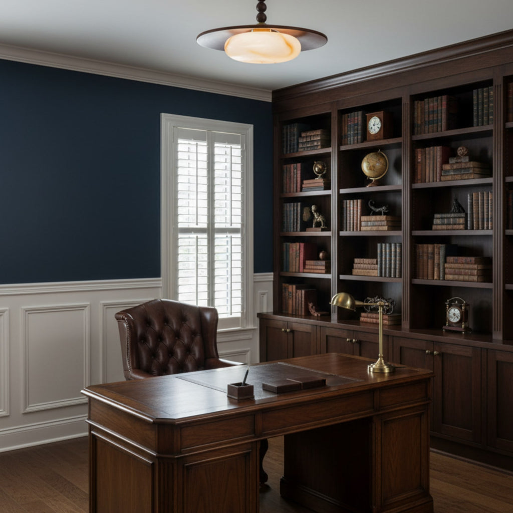Contemporary Ash Wood Semi-Flush Mount Ceiling Light With Tri-Color Light — Greenwich Home & Living
