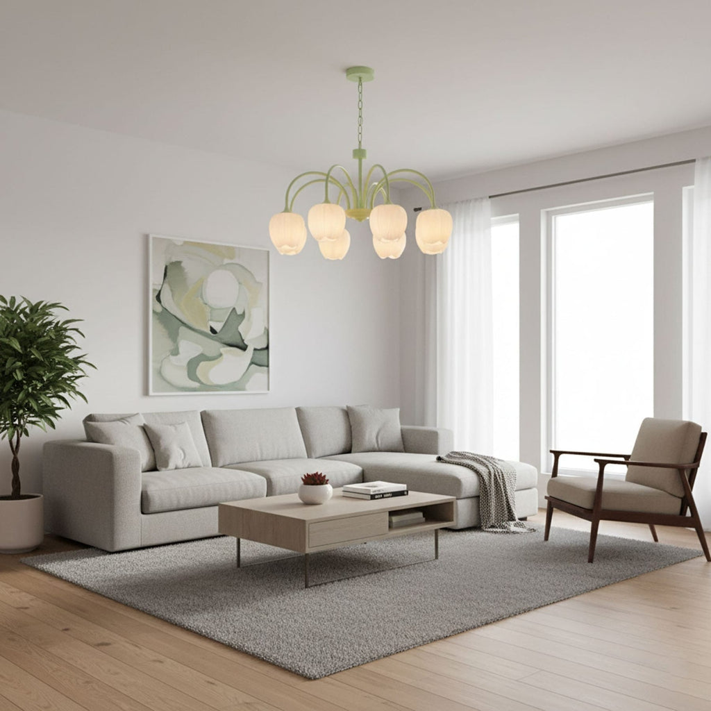 Retro Metal and Glass Chandelier With Selectable Color Light for Living and Dining Rooms — Greenwich Home & Living
