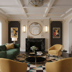 Traditional Brass and Glass Flush Mount Ceiling Light for Living Room — Greenwich Home & Living