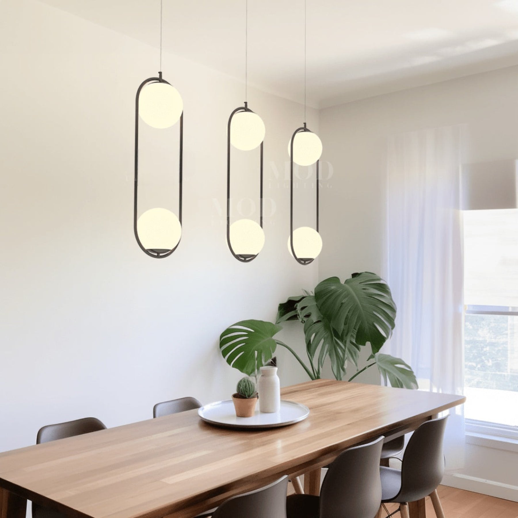 Modern Aluminum Pendant Light With Dual-Color LED for Dining Room — Greenwich Home & Living
