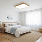 Minimalist Solid Wood Flush Mount Ceiling Light With Tri-Color Lighting — Greenwich Home & Living