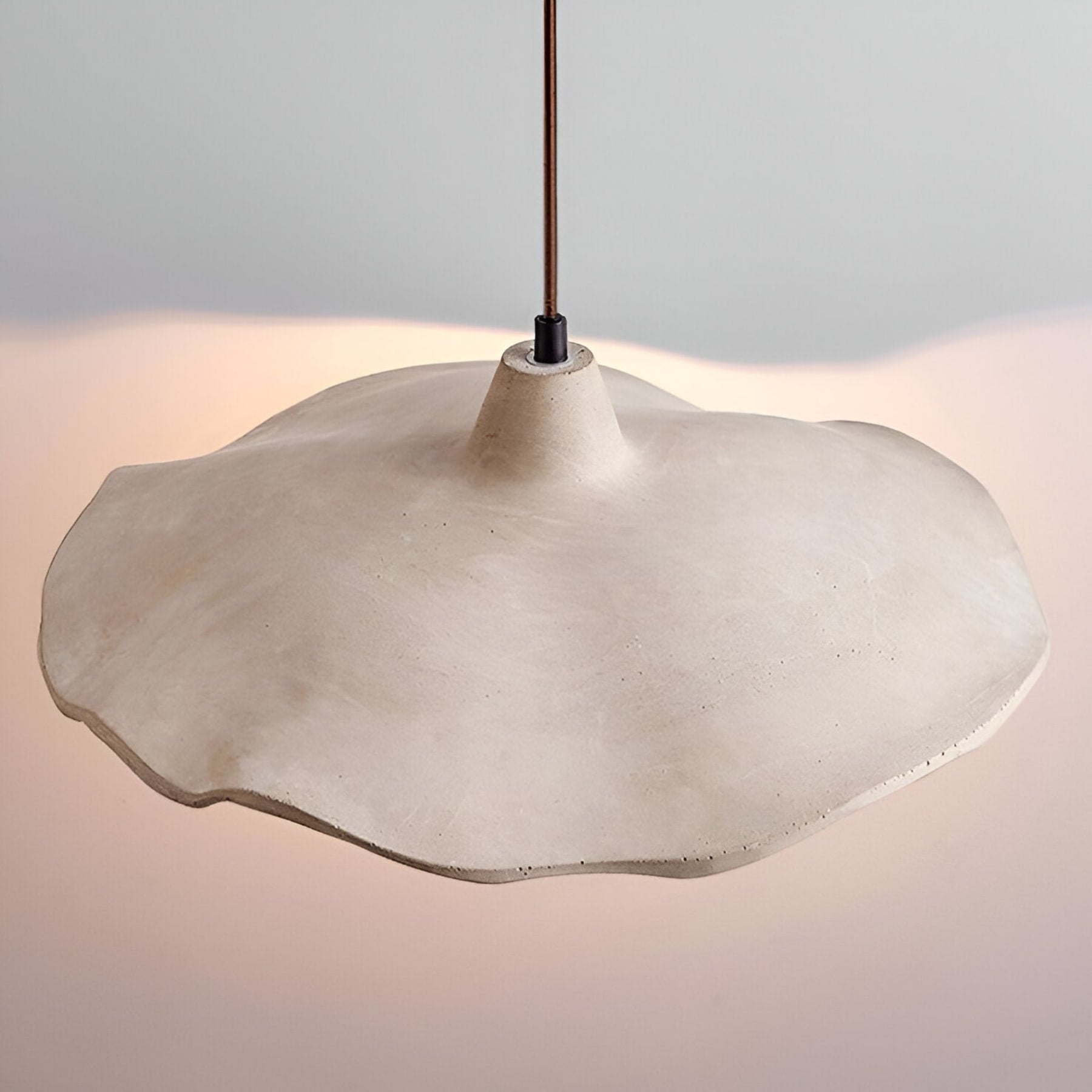 Minimalist Concrete Pendant Light With Warm White LED for Dining Room — Greenwich Home & Living