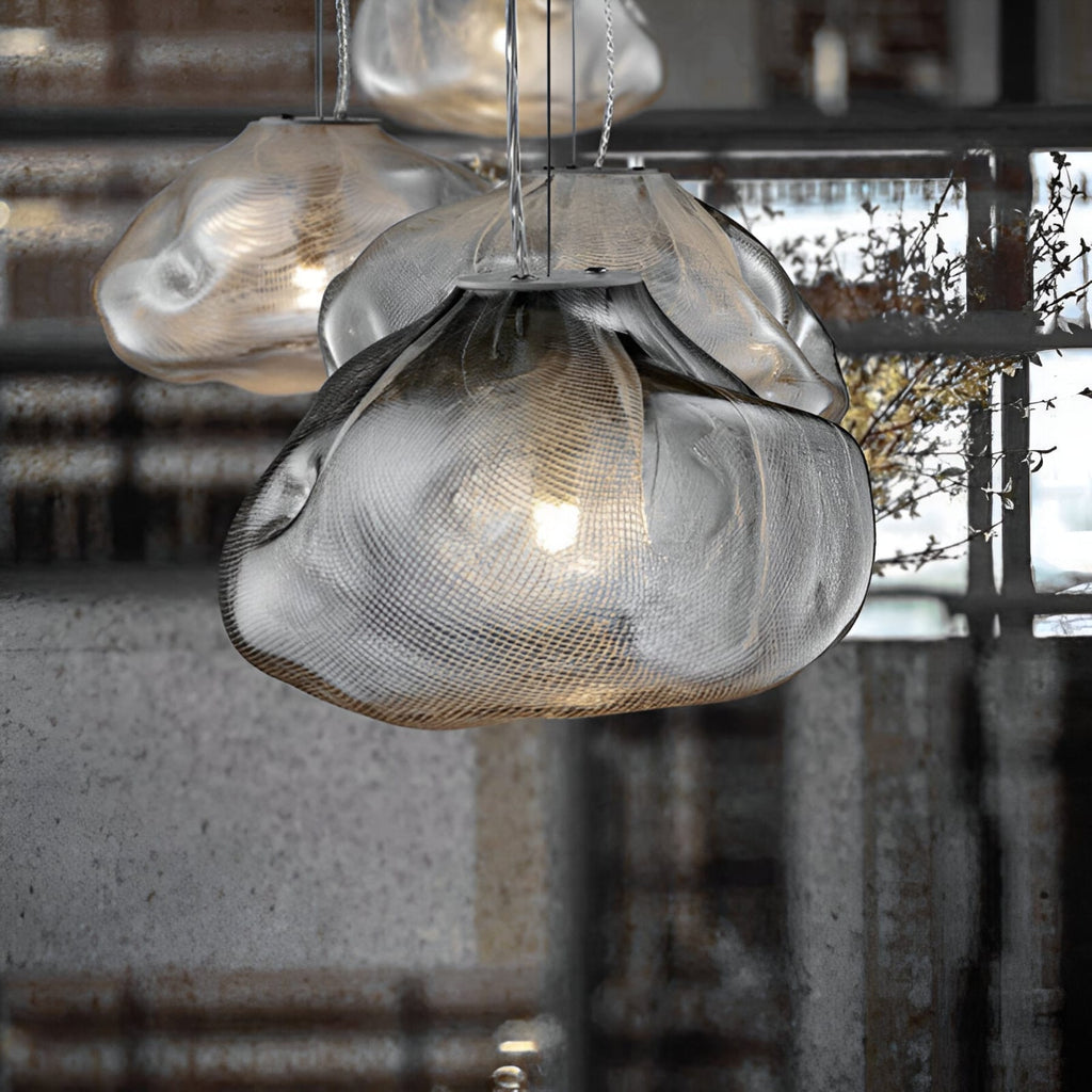 Contemporary Glass Pendant Light With Warm White Glow for Living & Dining Rooms — Greenwich Home & Living