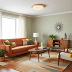 Scandinavian Wood Flush Mount Ceiling Light With Adjustable Color Temperature — Greenwich Home & Living