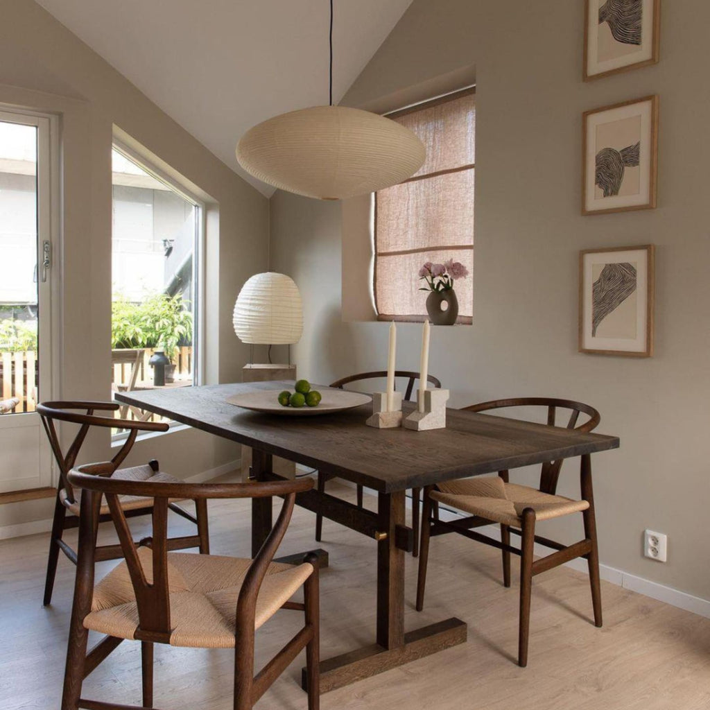 Bohemian Rattan Pendant Light With Xuan Paper Shade for Living Room — Greenwich Home & Living