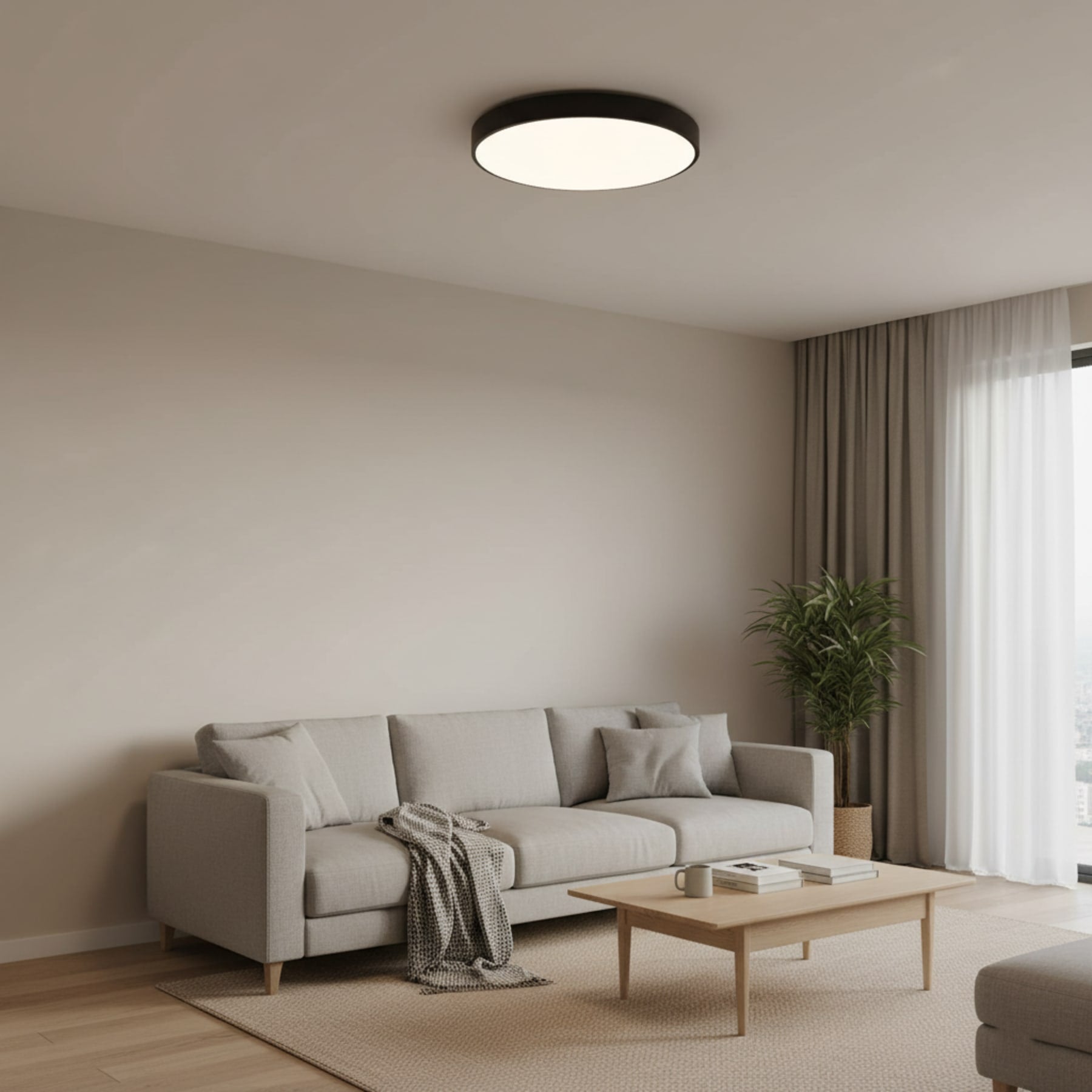 Minimalist Metal Flush Mount Ceiling Light With Tri-Color Dimming — Greenwich Home & Living