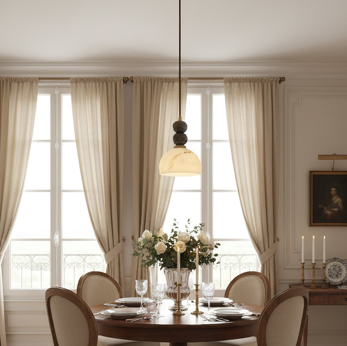 Modern Marble Pendant Light With Warm LED Glow — Greenwich Home & Living