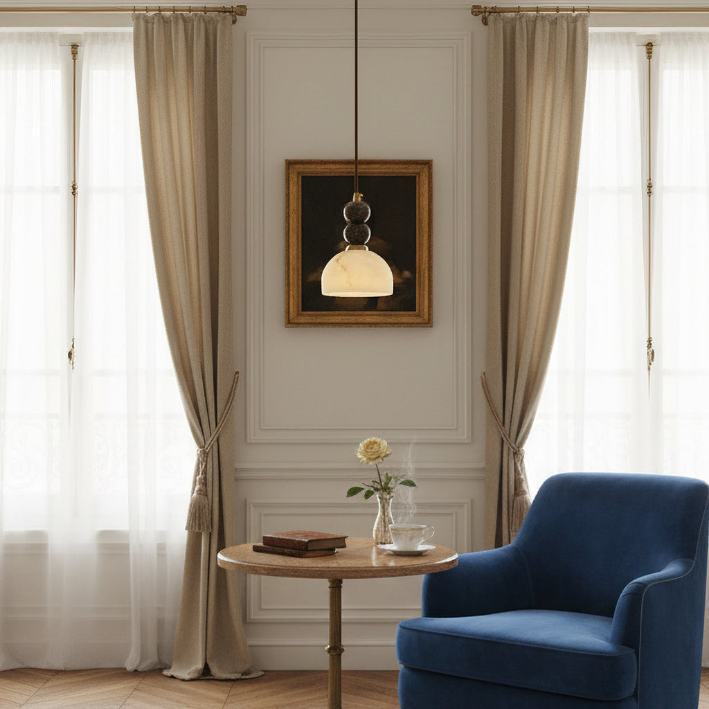 Modern Marble Pendant Light With Warm LED Glow — Greenwich Home & Living
