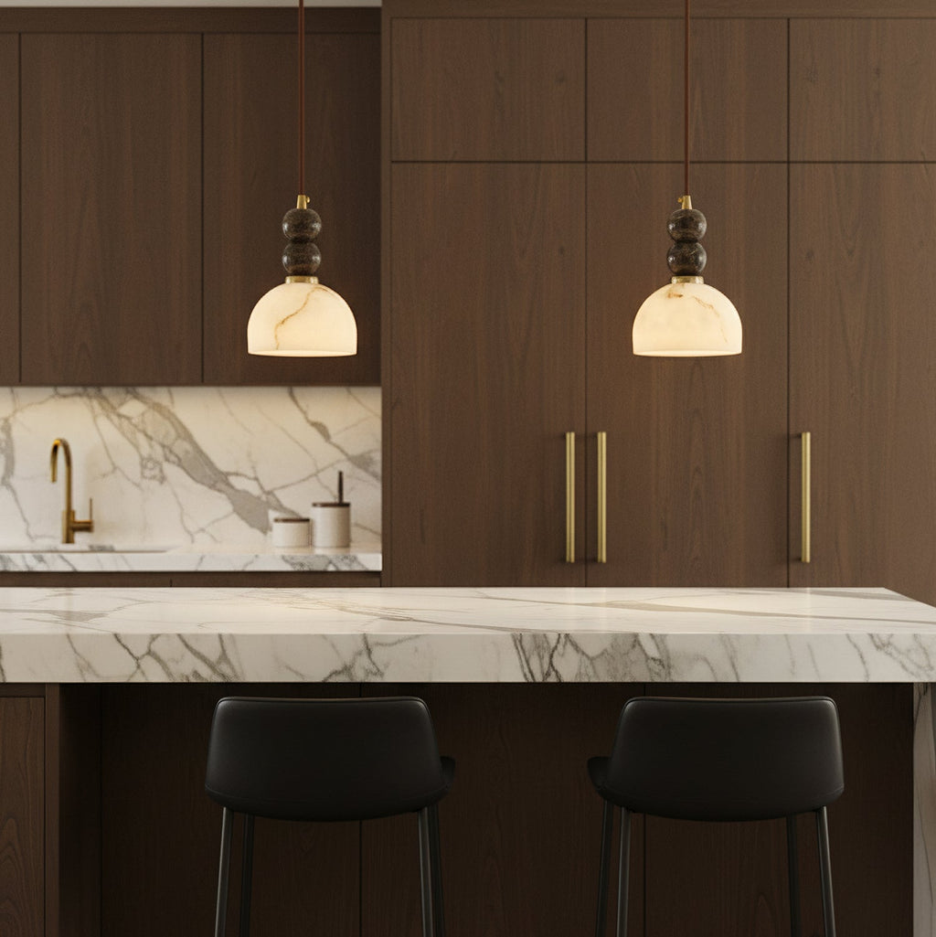Modern Marble Pendant Light With Warm LED Glow — Greenwich Home & Living
