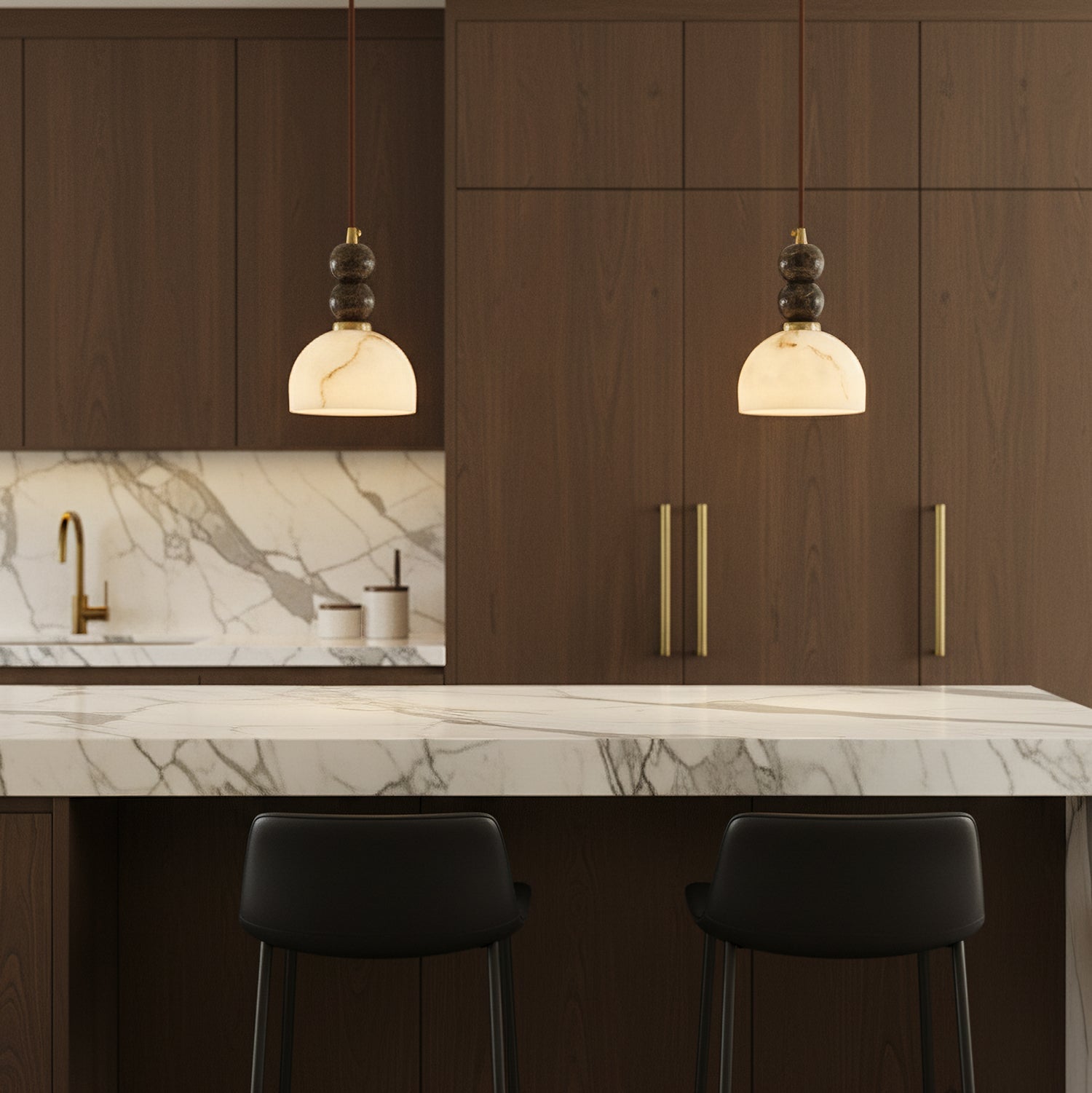 Modern Marble Pendant Light With Warm LED Glow — Greenwich Home & Living