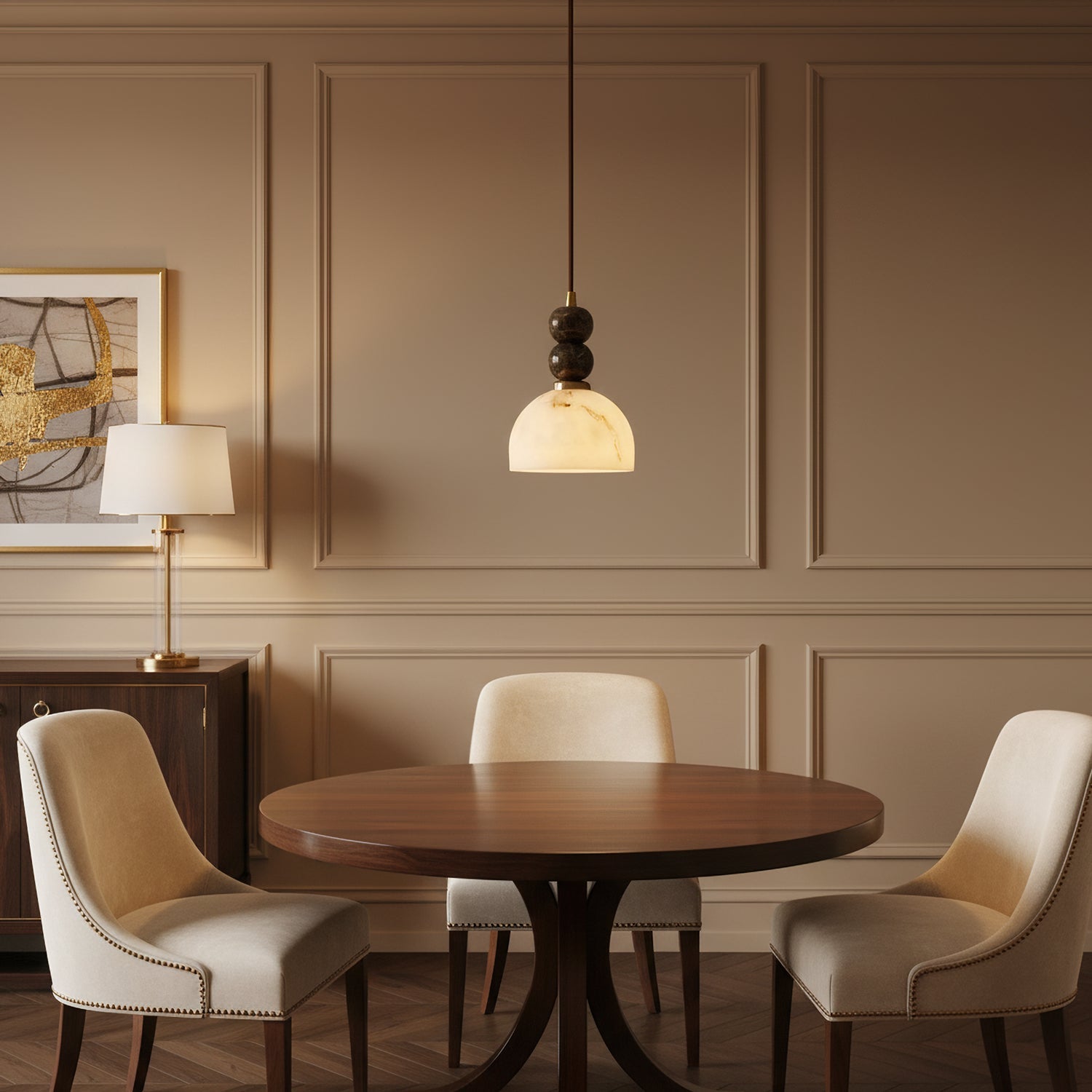 Modern Marble Pendant Light With Warm LED Glow — Greenwich Home & Living
