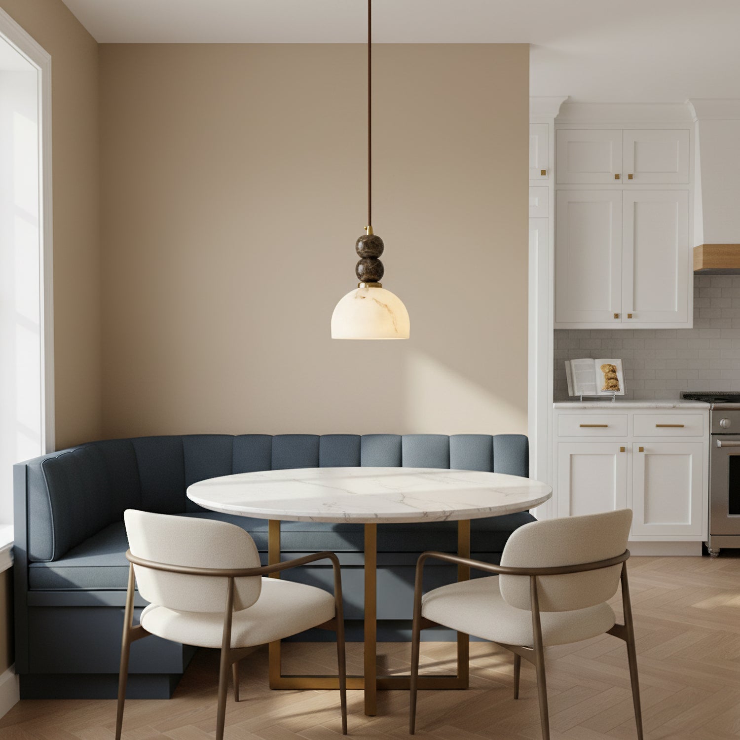 Modern Marble Pendant Light With Warm LED Glow — Greenwich Home & Living