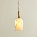 Modern Marble Pendant Light With Warm LED Glow in White — Greenwich Home & Living