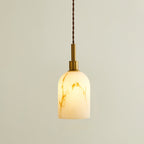 Modern Marble Pendant Light With Warm LED Glow in White — Greenwich Home & Living