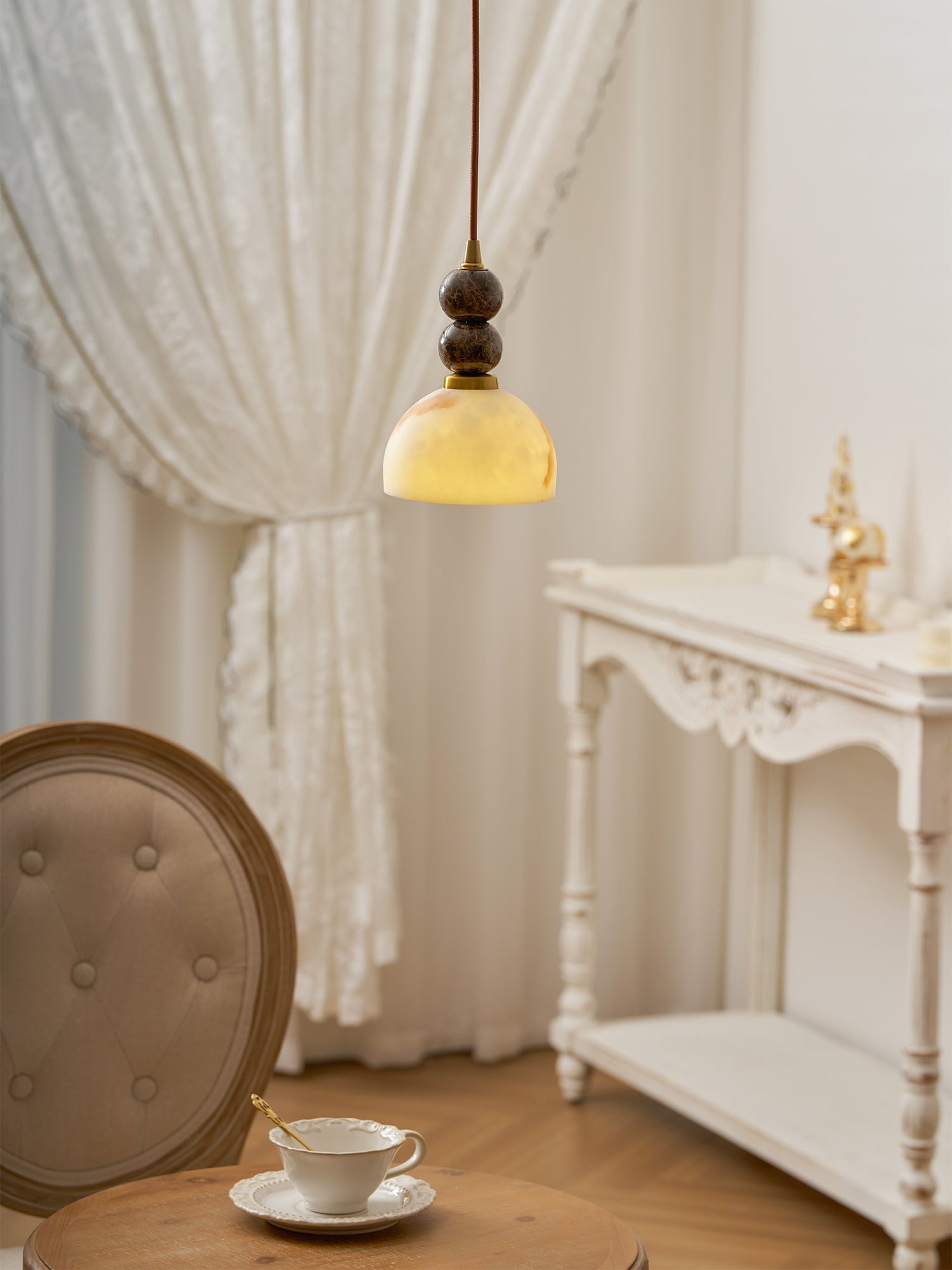 Modern Marble Pendant Light With Warm LED Glow — Greenwich Home & Living