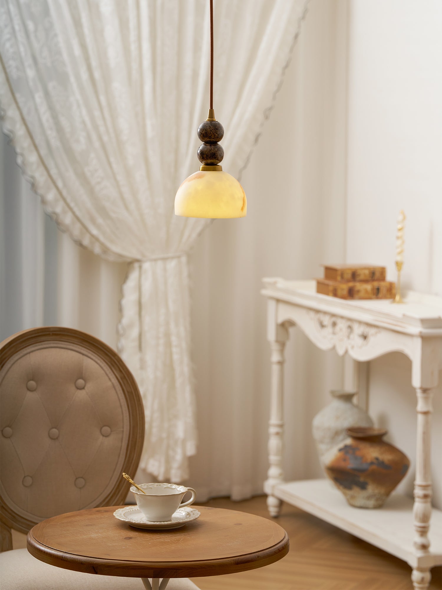 Modern Marble Pendant Light With Warm LED Glow — Greenwich Home & Living