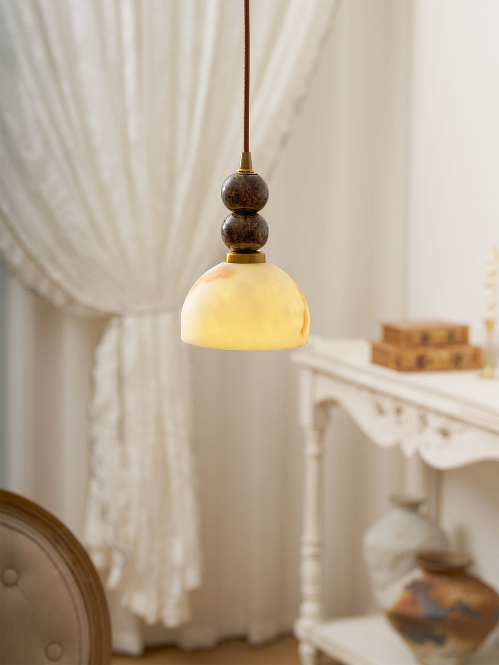 Modern Marble Pendant Light With Warm LED Glow — Greenwich Home & Living