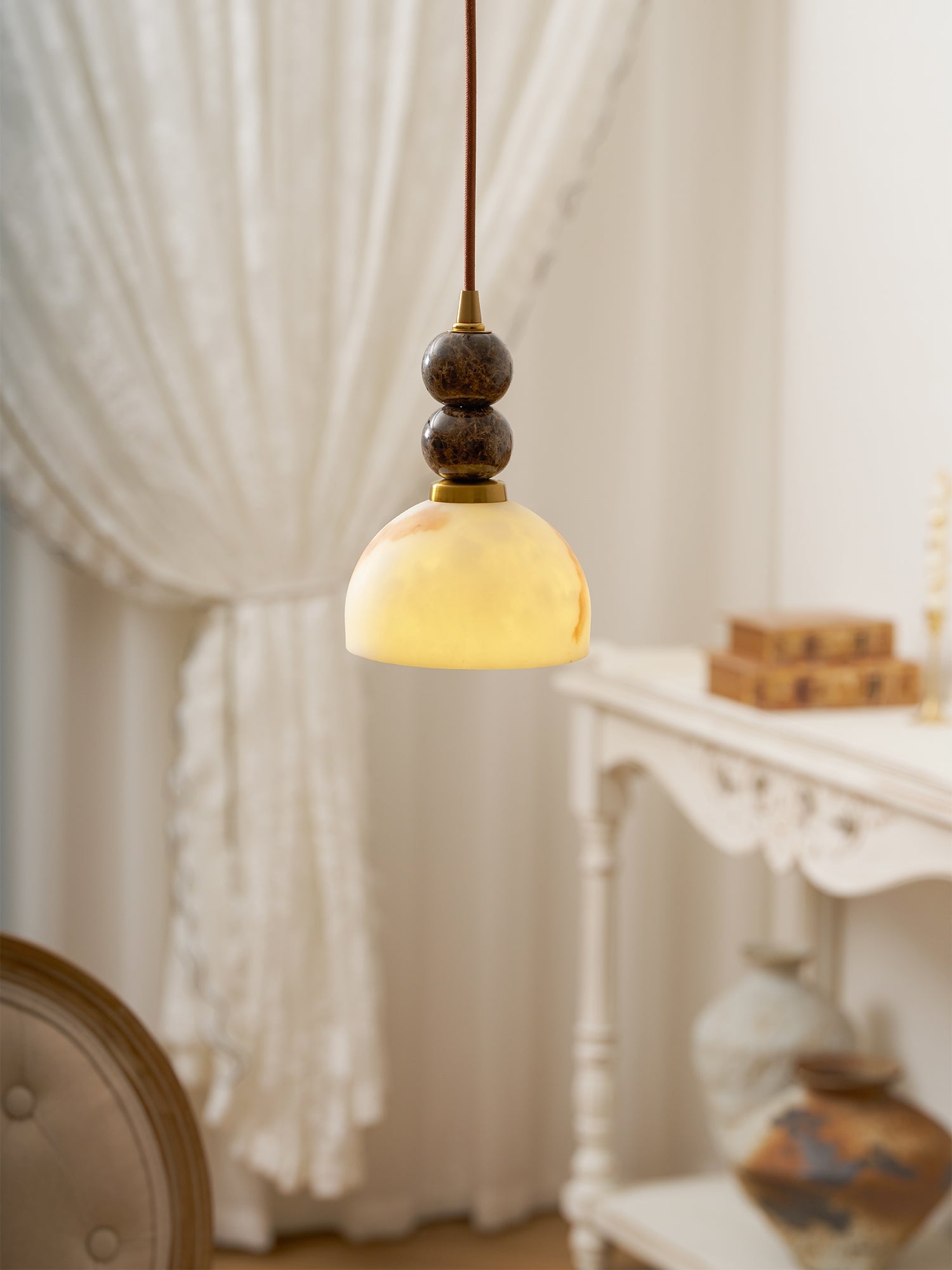 Modern Marble Pendant Light With Warm LED Glow — Greenwich Home & Living
