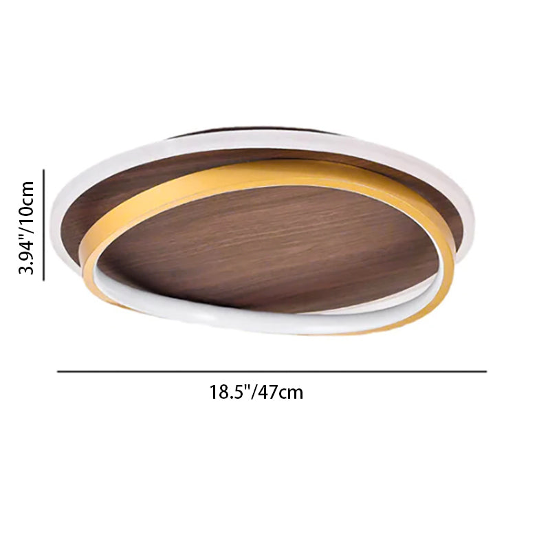 Modern Wood Flush Mount Ceiling Light With Remote Dimming — Greenwich Home & Living