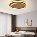 Modern Wood Flush Mount Ceiling Light With Remote Dimming — Greenwich Home & Living