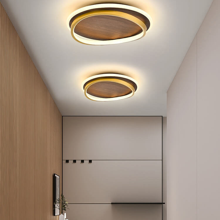 Modern Wood Flush Mount Ceiling Light With Remote Dimming — Greenwich Home & Living