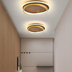 Modern Wood Flush Mount Ceiling Light With Remote Dimming — Greenwich Home & Living