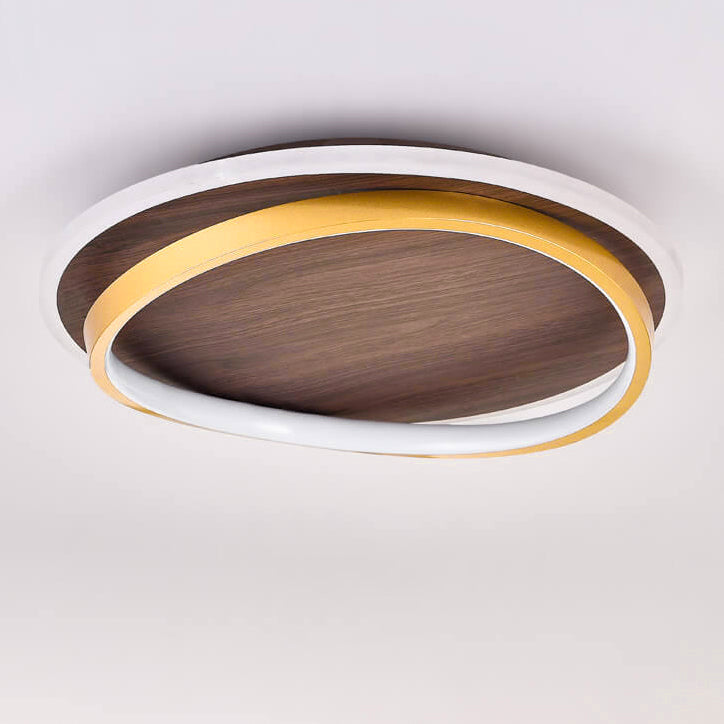 Modern Wood Flush Mount Ceiling Light With Remote Dimming — Greenwich Home & Living