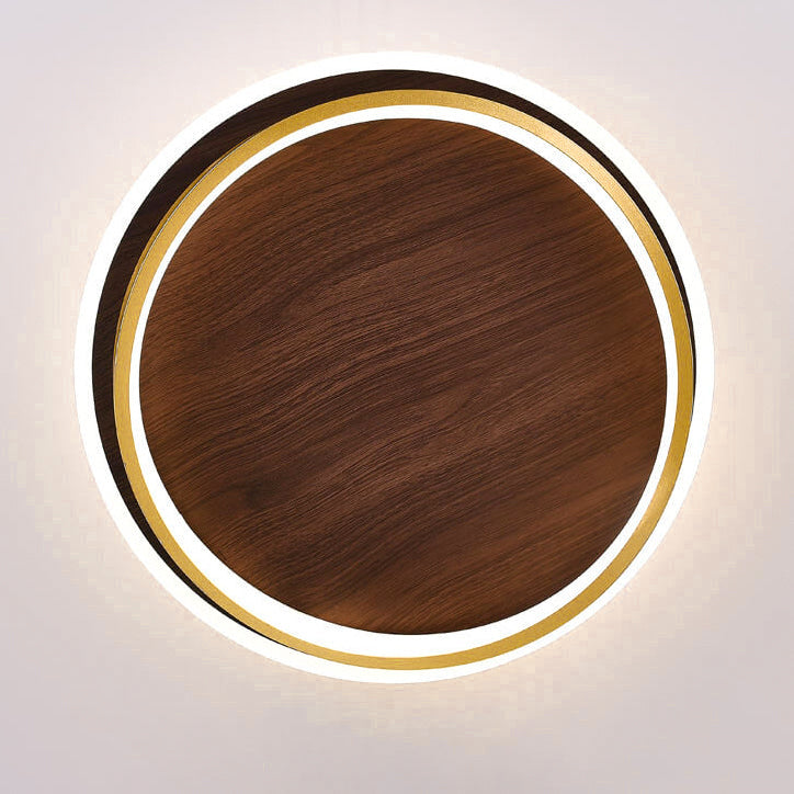 Modern Wood Flush Mount Ceiling Light With Remote Dimming — Greenwich Home & Living