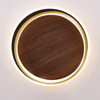 Modern Wood Flush Mount Ceiling Light With Remote Dimming — Greenwich Home & Living