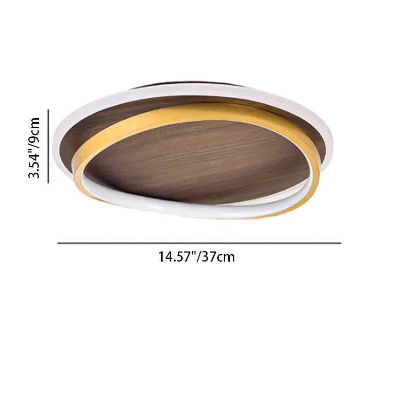 Modern Wood Flush Mount Ceiling Light With Remote Dimming — Greenwich Home & Living
