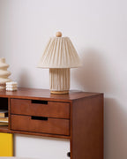 Modern Fabric Table Lamp With Warm White Glow — Greenwich Home & Living