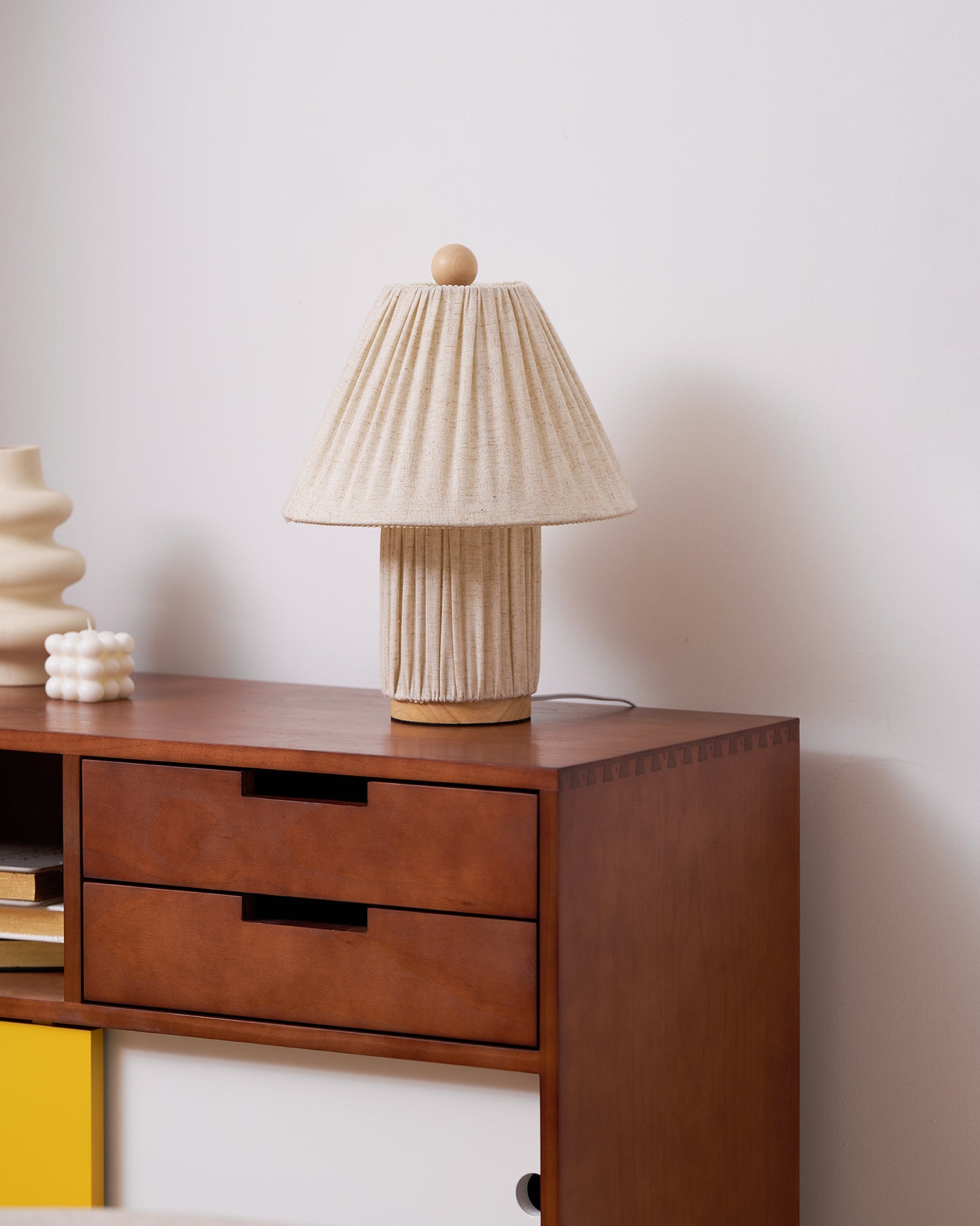 Modern Fabric Table Lamp With Warm White Glow — Greenwich Home & Living