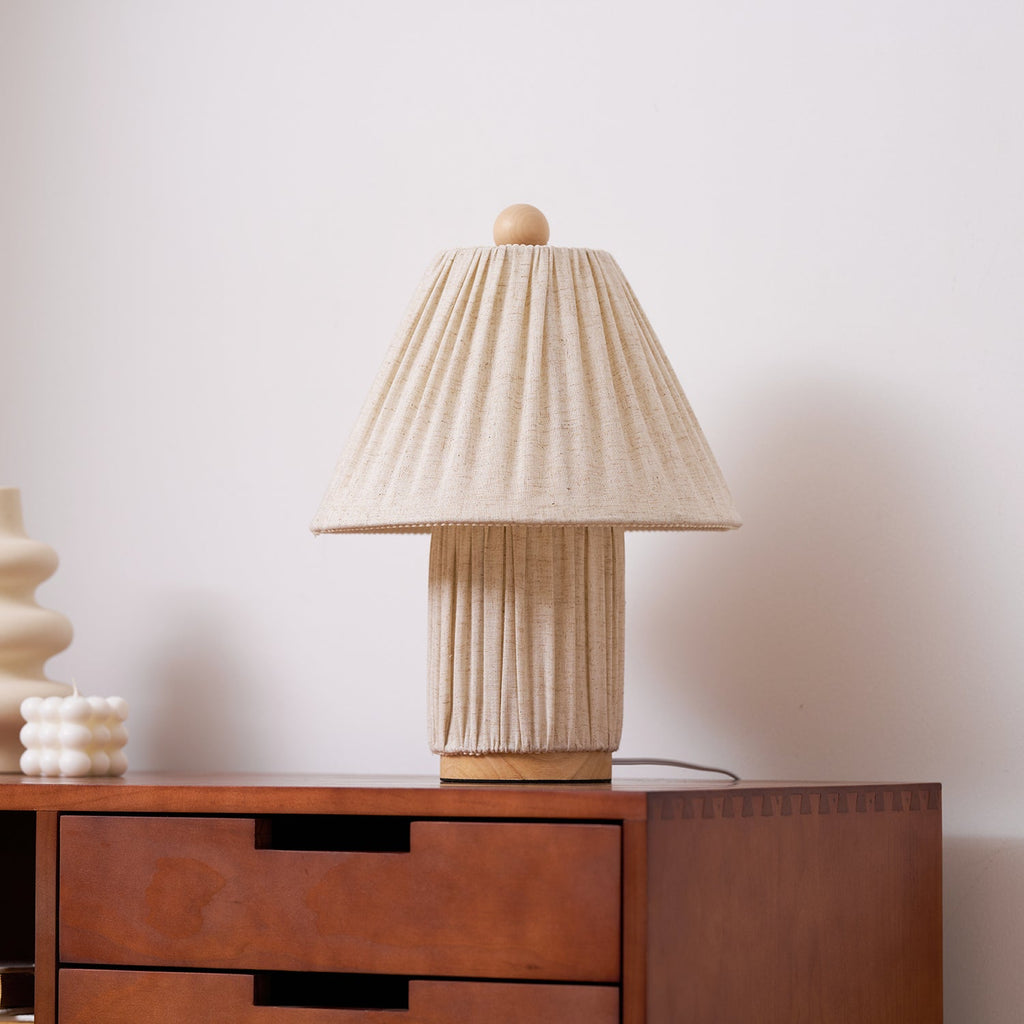 Modern Fabric Table Lamp With Warm White Glow — Greenwich Home & Living