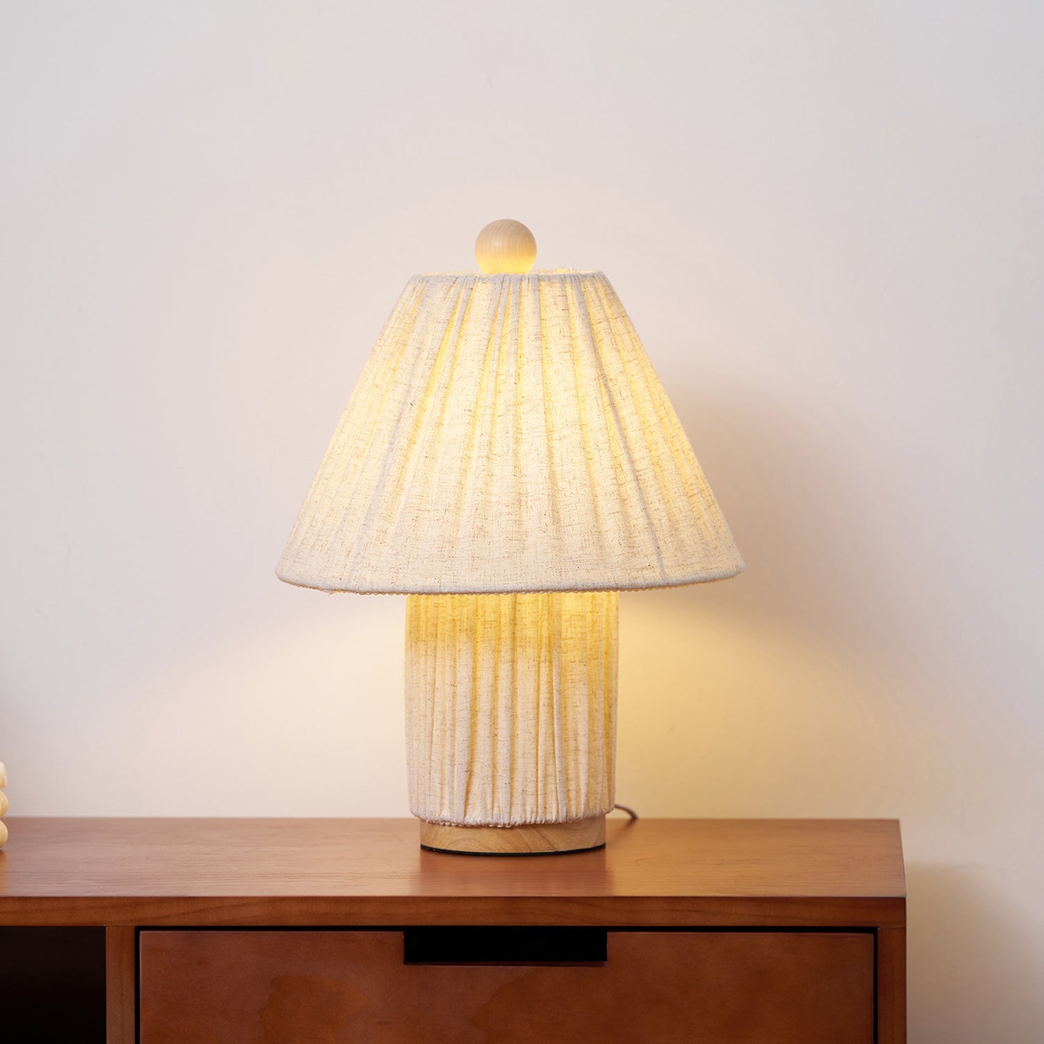 Modern Fabric Table Lamp With Warm White Glow — Greenwich Home & Living