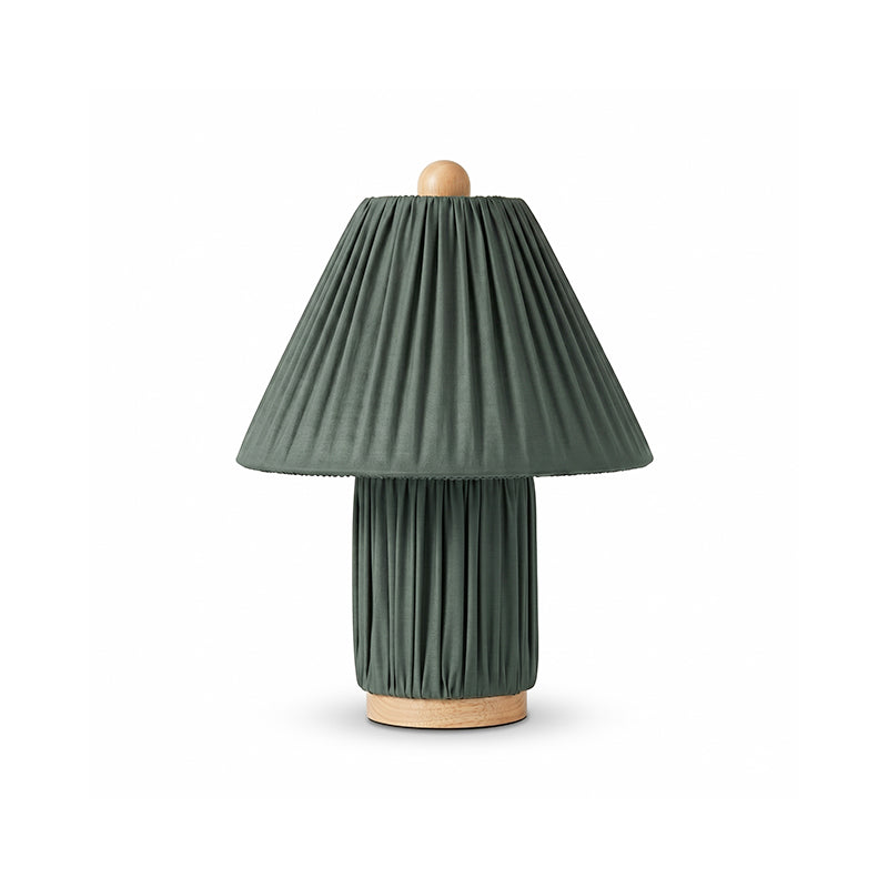Modern Fabric Table Lamp With Warm White Glow in Dark Green — Greenwich Home & Living