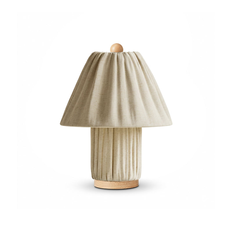Modern Fabric Table Lamp With Warm White Glow in Linen — Greenwich Home & Living