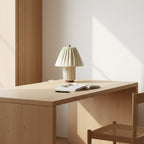 Modern Fabric Table Lamp With Warm White Glow — Greenwich Home & Living